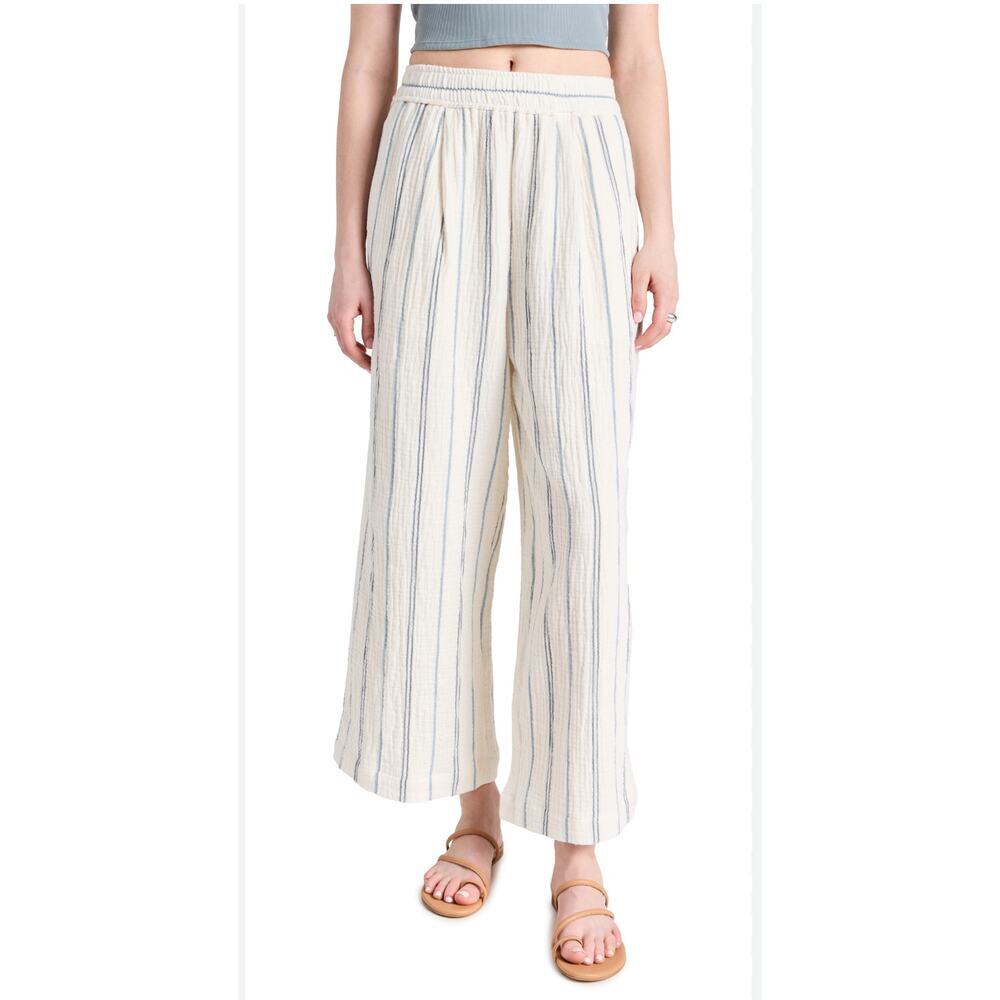 Madewell Wide-Leg Crop Pant in Striped Lightspun
